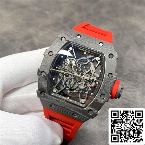 Richard Mille RM35-02 1:1 Best Edition KV Factory Carbon Fiber Red Strap - Image 7