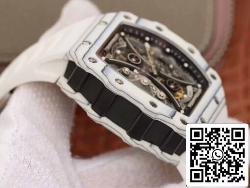 Richard Mille RM53-01 1:1 Best Edition KV Factory White TPT Carbon Fiber - Image 5