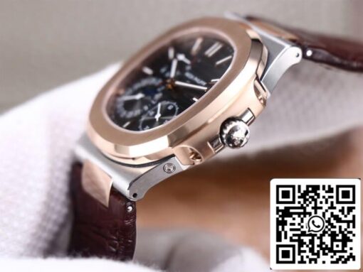 Patek Philippe Nautilus 5712GR-001 1:1 Best Edition PF Factory Rose Gold Leather Belt - Imagen 5