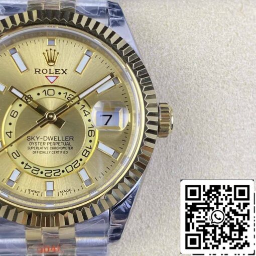 Rolex Sky Dweller M336933-0002 1:1 Best Edition Noob Factory V2 Champagne Dial - Image 7