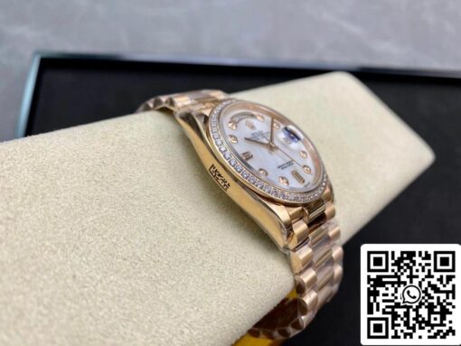 Rolex Day Date 128238 1:1 Best Edition EW Factory V2 Diamond-set Bezel - Imagen 5