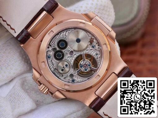 Patek Philippe Nautilus Jumbo 5711 R8 Factory 1:1 Best Edition Swiss Tourbillon Rose Gold - Image 6