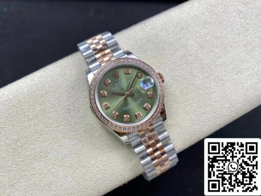 Rolex Datejust 31MM 1:1 Best Edition EW Factory Rose Gold Green Dial - Image 7