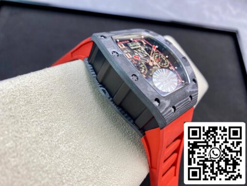 Richard Mille RM011 1:1 Best Edition KV Factory V3 Red Rubber Strap – Bild 6