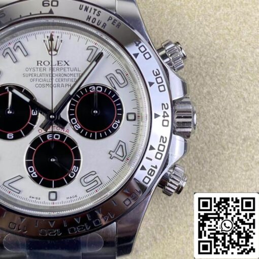 Rolex Cosmograph Daytona 1:1 Best Edition Clean Factory V3 Stainless Steel White Dial - immagine 6