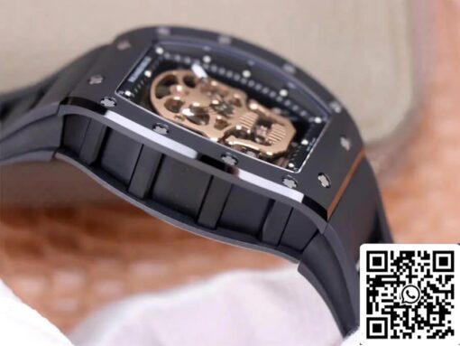 Richard Mille RM52-01 Tourbillon 1:1 Best Edition JB Factory Rose Gold Skull Dial - Image 6