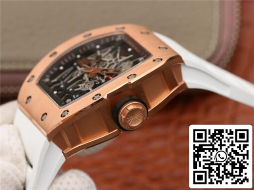 Richard Mille RM035 Americas KV Factory 1:1 Best Edition Rose Gold White Strap - Image 6