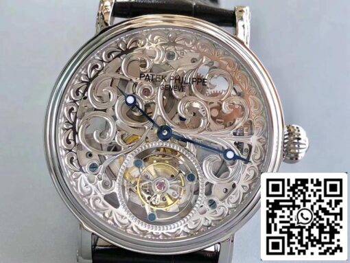 Patek Philippe Tourbillon P83000 1:1 Best Edition Silver Dial Swiss Tourbillon - Image 4