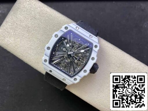 Richard Mille RM12-01 Tourbillon 1:1 Best Edition RM Factory White Carbon Fiber Case - Image 6