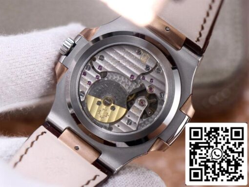 Patek Philippe Nautilus 5712GR-001 1:1 Best Edition PF Factory Rose Gold Leather Belt - Imagen 6