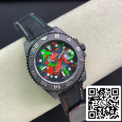 Rolex GMT-MASTER II Diw 1:1 Best Edition Carbon Fiber Color Dial - Image 4