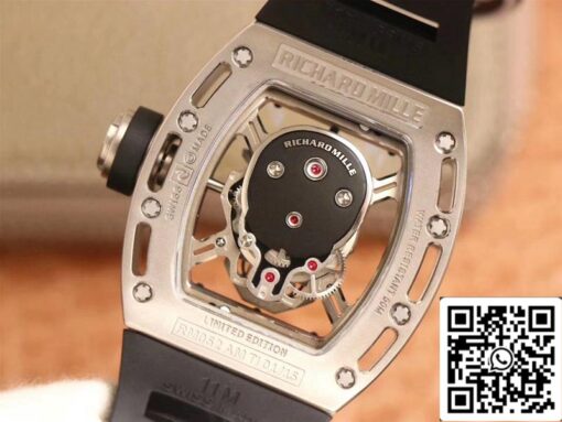 Richard Mille RM052 1:1 Best Edition ZF Factory Silver Skull Dial Swiss Movement - Image 4