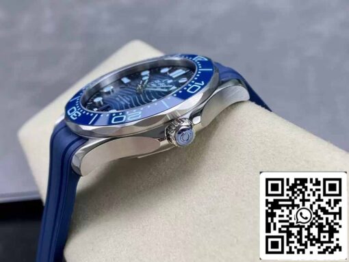 Omega Seamaster Diver 300M 210.32.42.20.03.002 Summer Blue  1:1 Best Edition VS Factory Rubber Strap - Imagen 5