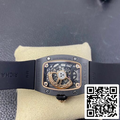 Richard Mille RM 07-01 1:1 Best Edition RM Factory Black Rubber Strap - Image 6