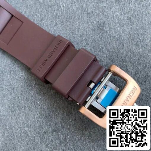 Richard Mille RM011 1:1 Best Edition KV Factory Brown Rubber Strap - Image 3