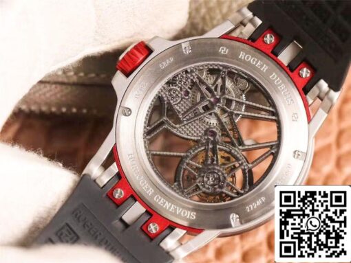 Roger Dubuis Excalibur Spidr (king series) RDDBEX0622 Tourbillon JB Factory 1:1 Best Edition red skeleton dial Swiss RD505SQ - Image 4