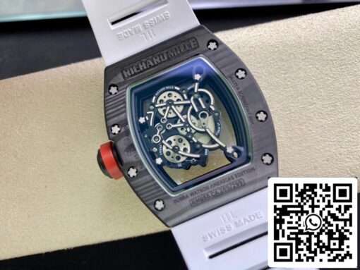 Richard Mille RM055 1:1 Best Edition KV Factory V2 White Rubber Strap - 이미지 6