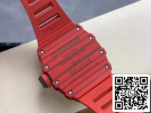 Richard Mille RM12-01 Tourbillon 1:1 Best Edition RM Factory Red Rubber Strap - Image 8