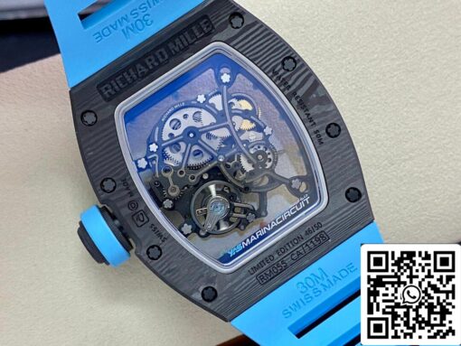 Richard Mille RM-055 1:1 Best Edition BBR Factory Blue Strap - Image 4