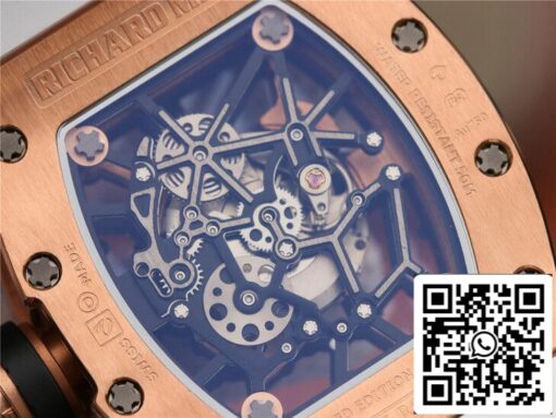 Richard Mille RM035 Americas KV Factory 1:1 Best Edition Rose Gold White Strap - Image 4