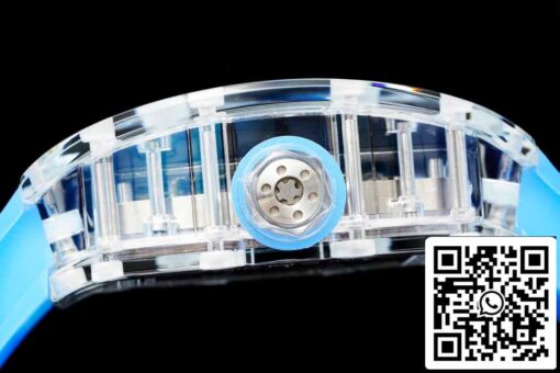 Richard Mille RM12-01 1:1 Best Edition RM Factory Tourbillon Transparent Version Blue Strap - Image 4