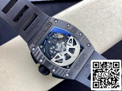 Richard Mille RM011 1:1 Best Edition KV Factory Carbon Fiber Black Rubber Strap - 이미지 4