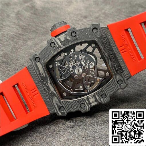 Richard Mille RM35-02 1:1 Best Edition KV Factory Carbon Fiber Red Strap - Image 4