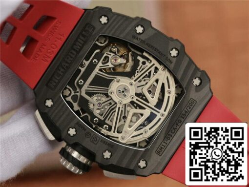 Richard Mille RM11-03 1:1 Best Edition KV Factory Carbon Fiber Red Strap - Image 7