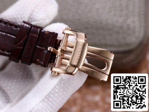 Patek Philippe Nautilus 5712GR-001 1:1 Best Edition PF Factory Rose Gold Leather Belt - Imagen 7