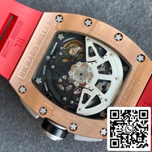 Richard Mille RM011 1:1 Best Edition KV Factory Rose Gold Red Strap - Image 2