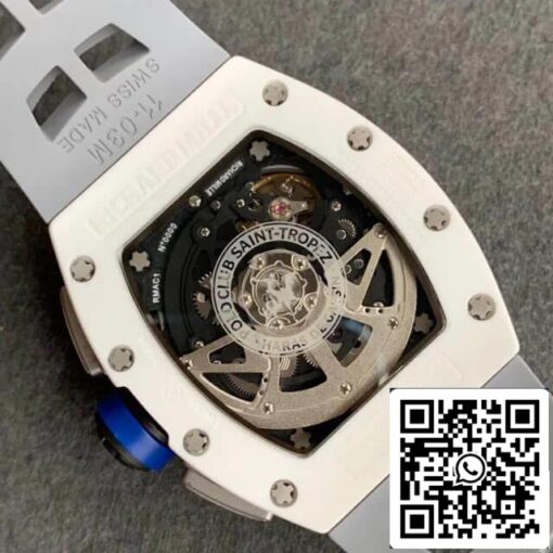 Richard Mille RM-011 1:1 Best Edition KV Factory White Ceramic Case — изображение 2