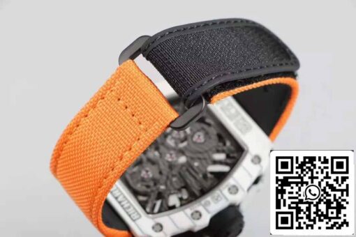 Richard Mille RM12-01 Tourbillon 1:1 Best Edition RM Factory Carbon Fiber Case Orange Strap - Image 2