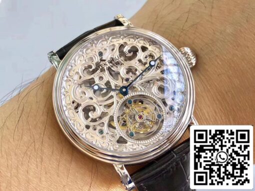 Patek Philippe Tourbillon P83000 1:1 Best Edition Silver Dial Swiss Tourbillon - Image 9