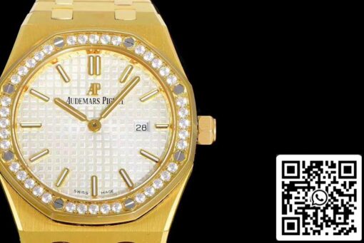 Audemars Piguet Royal Oak 67651BA.ZZ.1261BA.01 1:1 Best Edition JF Factory Yellow Gold Diamond Swiss Quartz EU Watch Store