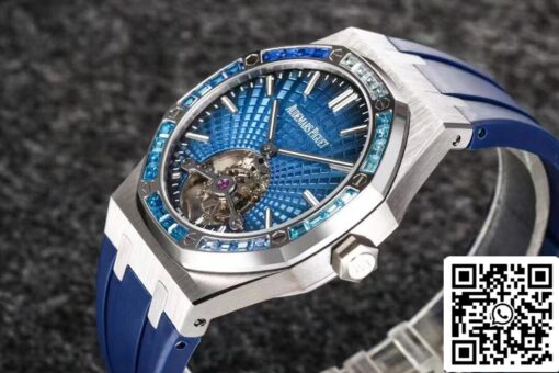 Audemars Piguet Royal Oak Tourbillon 1:1 Best Edition R8 Factory V3 Blue Strap EU Watch Store