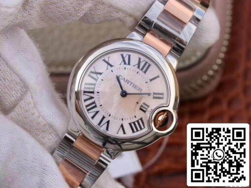 Ballon Bleu De Cartier Ladies 33MM W69201 V6 Factory 1:1 Best Edition Swiss ETA076 US Replica Watch