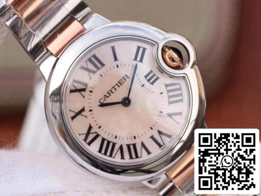 Ballon Bleu De Cartier Ladies 33MM W69201 V6 Factory 1:1 Best Edition Swiss ETA076 US Replica Watch