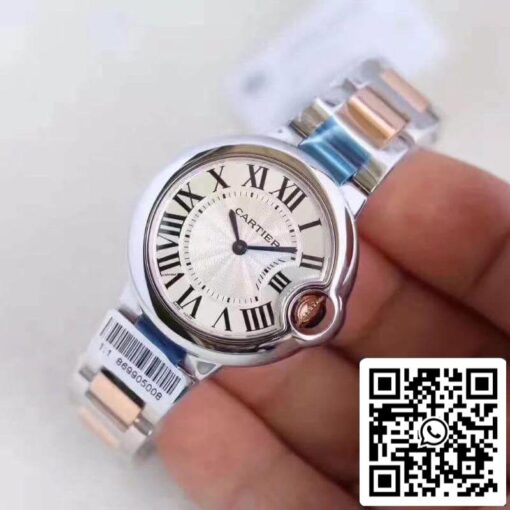 Ballon Bleu De Cartier W6920084 V6 Factory 1:1 Best Edition Swiss Ronda Quartz White Dial US Replica Watch