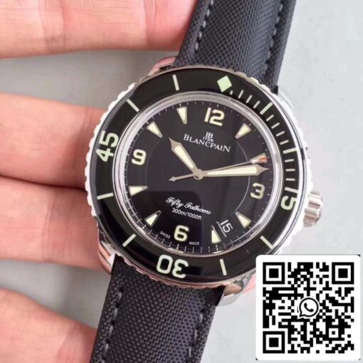 Blancpain Fifty Fathoms 5015-1130-52 ZF Factory 1:1 Best Edition Swiss ETA2836-2 Black Sail-canvas Strap US Replica Watch