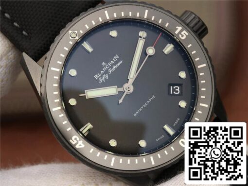 Blancpain Fifty Fathoms Bathyscaphe 5000-0130-B52-B 1:1 Best Edition GF Factory Black Dial US Replica Watch