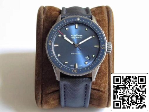 Blancpain Fifty Fathoms Bathyscaphe 5000-0240-O52A ZF Factory Men Watches 1:1 Best Edition Swiss ETA1315 Blue Sunburst Dial US Replica Watch