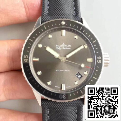 Blancpain Fifty Fathoms Bathyscaphe 5000-1110-B52A ZF Factory 1:1 Best Edition Swiss ETA1315 US Replica Watch