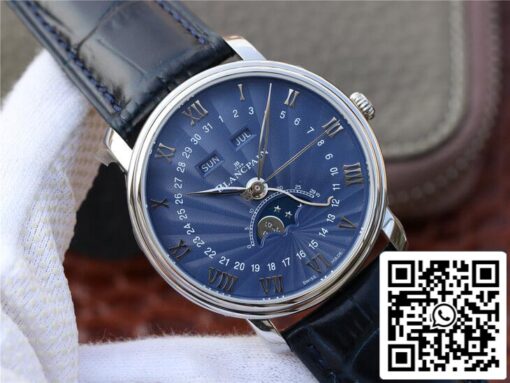 Blancpain Villeret 6654-1529-55B 1:1 Best Edition OM Factory V2 Blue Dial US Replica Watch