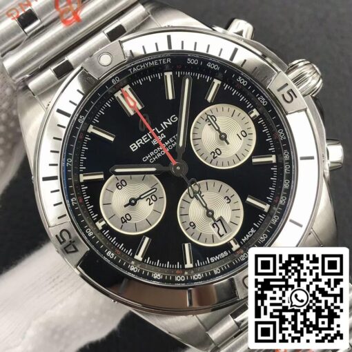 Breitling Chronomat AB0134101B1A1 1:1 Best Edition GF Factory Stainless Steel Black Dial US Replica Watch