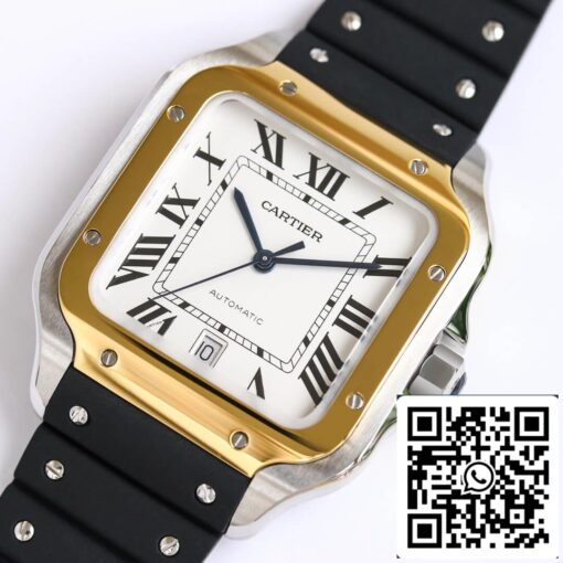 Cartier Santos W2SA0009 1:1 Best Edition GF Factory V2 White Dial US Replica Watch