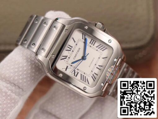 Cartier Santos WSSA0029 1:1 Best Edition BV Factory White Dial Swiss 1847MC US Replica Watch