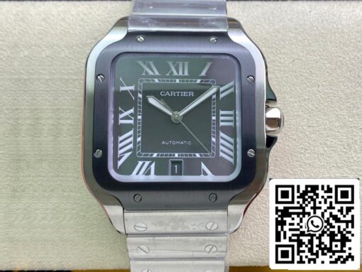 Cartier Santos WSSA0037 1:1 Best Edition GF Factory V2 Gray Dial US Replica Watch