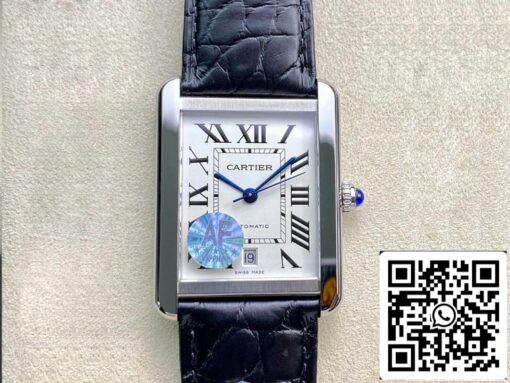 Cartier Tank W5200027 1:1 Best Edition AF Factory Silvery White Dial US Replica Watch