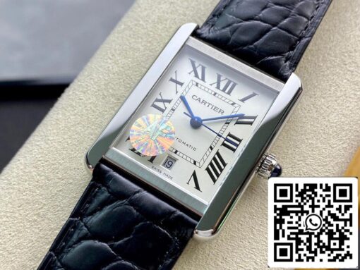 Cartier Tank W5200027 1:1 Best Edition AF Factory Silvery White Dial US Replica Watch