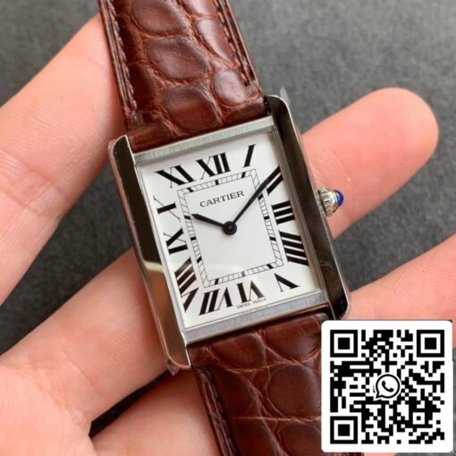 Cartier Tank WSTA0028 1:1 Best Edition K11 Factory Brown Strap US Replica Watch